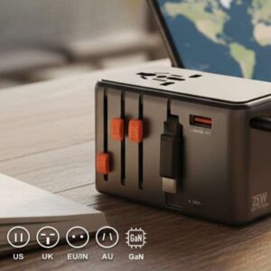 Zapp Travel Adapter with Retractable Cable