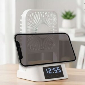 Gale 5 in 1 Desk Fan Clock Charging Station