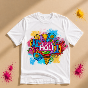 Happy Holi Festival Elements Graphic T-Shirt
