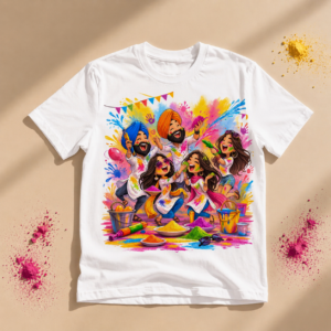 Holi Party Color Play Illustration T-Shirt