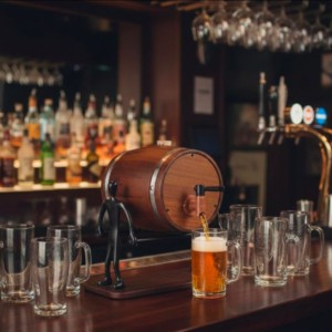 Mini Wooden Beer Dispenser Barrel Set