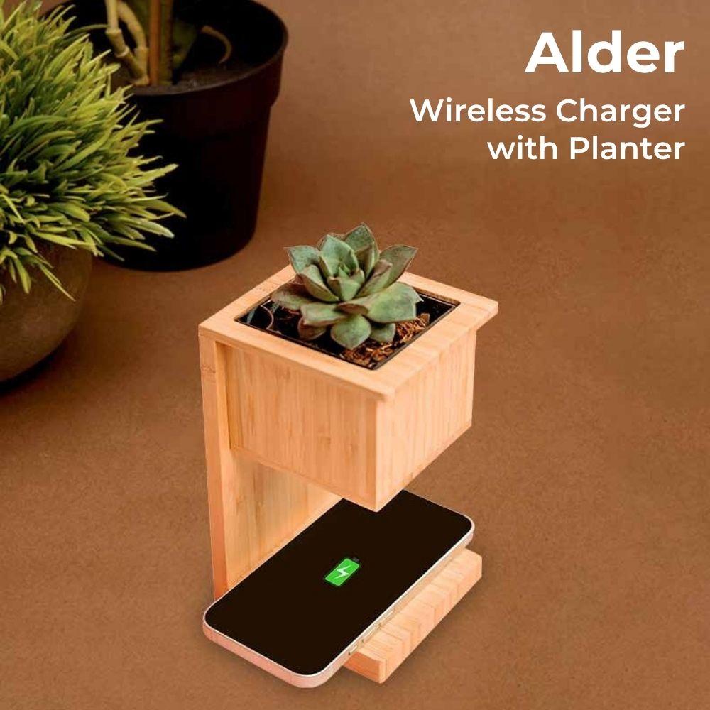 Alder Wireless Charger with Planter