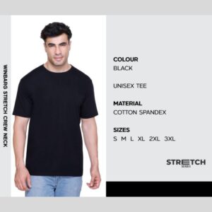 Stretch Crew Neck T-Shirt – Black
