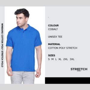 Cotton Poly Stretch Polo Cobalt