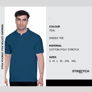 Cotton Poly Stretch Polo Teal
