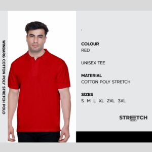 Cotton Poly Stretch Polo Red